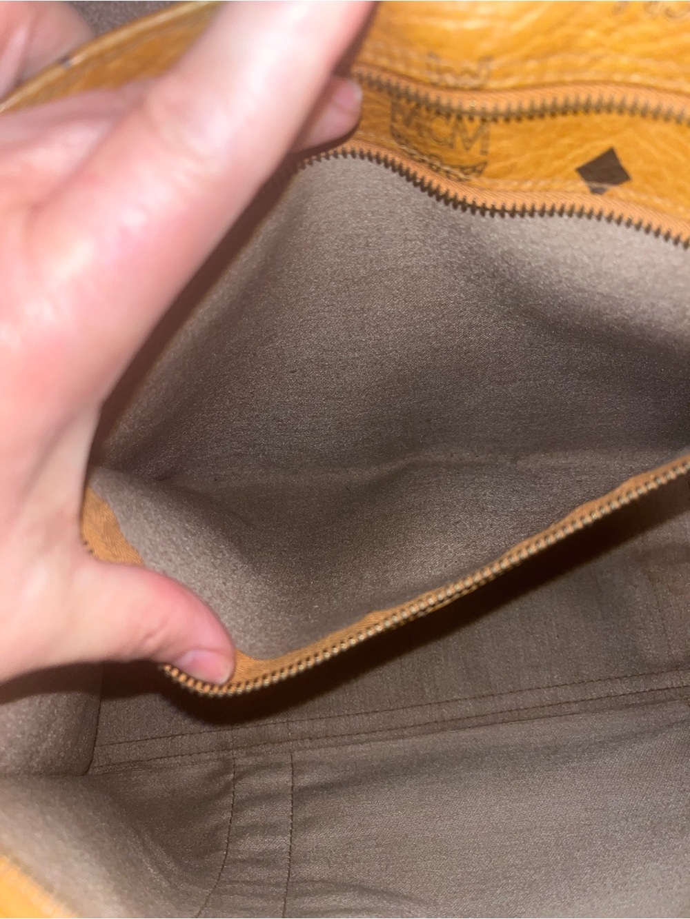 MCM Leather Iconic Cognac & Black Visetos Motif Shoulder Crossbody Bag - Picture 12 of 14